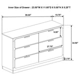 Caraway 6 - drawer Bedroom Dresser White | Coaster - 224773 - Home Elegance USA - 12