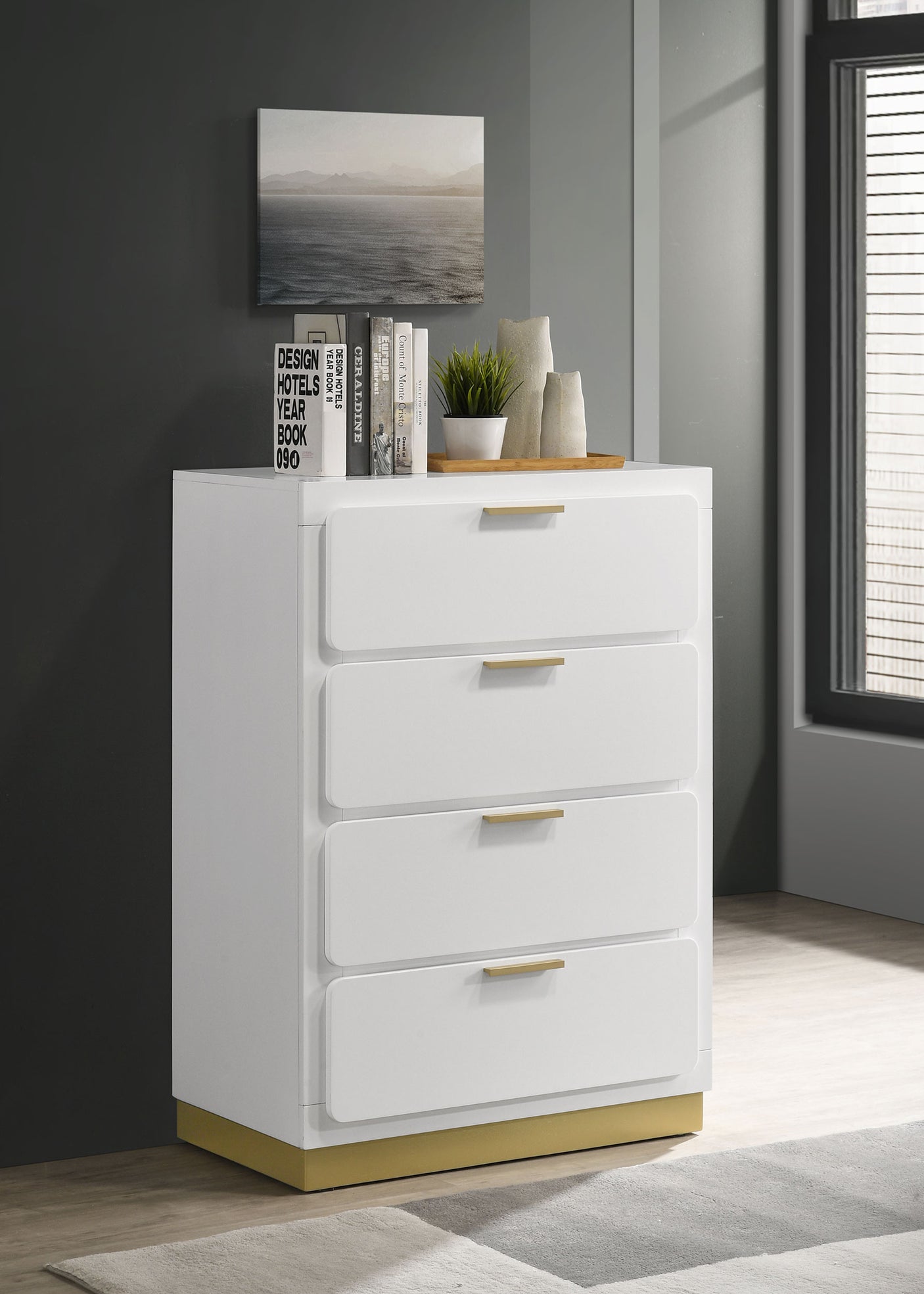 Chest - Caraway 4-drawer Bedroom Chest White