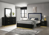 Eastern King Bed 4 Pc Set - Caraway 4-piece Eastern King Bedroom Set Black