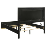 E King Bed  - Caraway Wood Eastern King LED Panel Bed Black