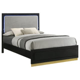 C King Bed - Caraway Wood California King LED Panel Bed Black | Coaster | Home Elegance USA