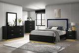 C King Bed - Caraway Wood California King LED Panel Bed Black | Coaster | Home Elegance USA