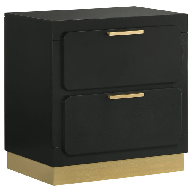 Caraway 2 - drawer Nightstand Bedside Table Black | Coaster - 224782 - Home Elegance USA - 1