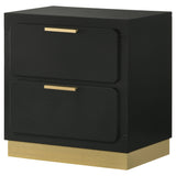 Caraway 2 - drawer Nightstand Bedside Table Black | Coaster - 224782 - Home Elegance USA - 4