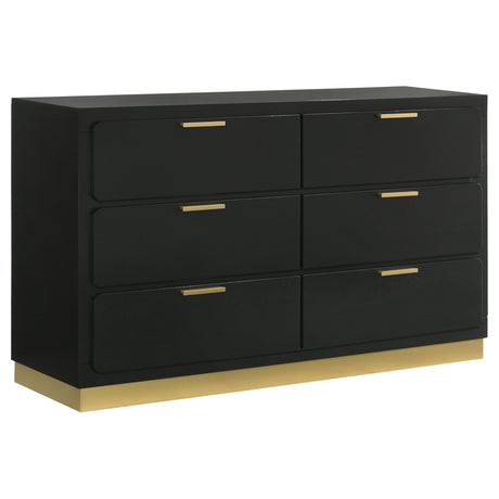 Dresser - Caraway 6-drawer Bedroom Dresser Black