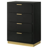 Caraway 4 - drawer Bedroom Chest Black | Coaster - 224785 - Home Elegance USA - 4