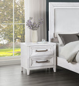 Marielle 2-drawer Nightstand Bedside Table Distressed White - Home Elegance USA