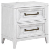 Marielle 2-drawer Nightstand Bedside Table Distressed White - Home Elegance USA