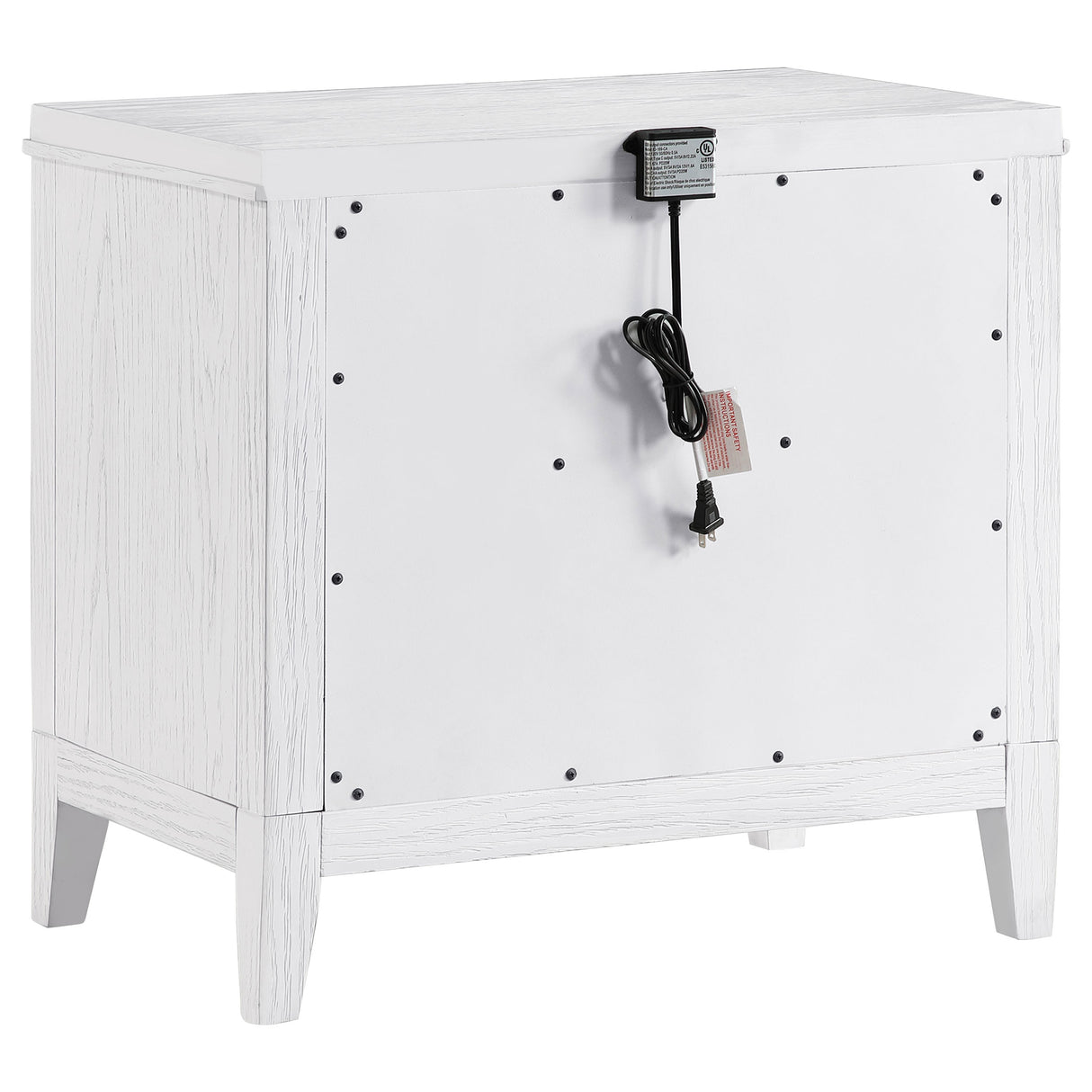 Marielle 2-drawer Nightstand Bedside Table Distressed White - Home Elegance USA