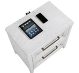 Marielle 2-drawer Nightstand Bedside Table Distressed White - Home Elegance USA