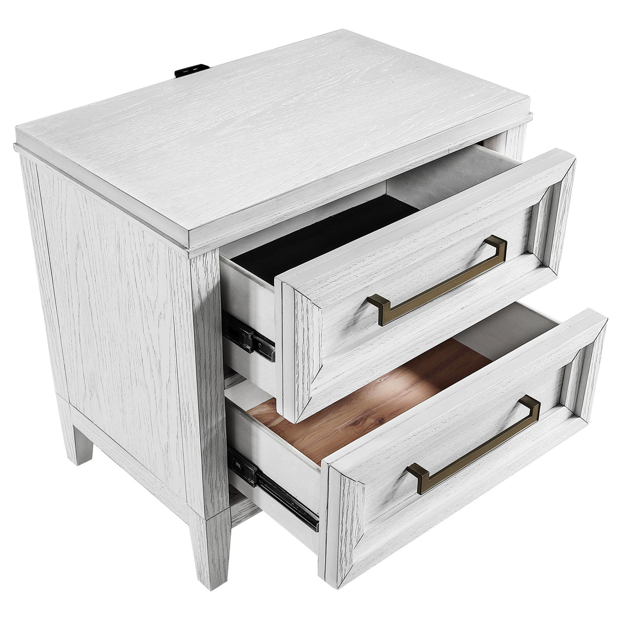 Marielle 2-drawer Nightstand Bedside Table Distressed White - Home Elegance USA