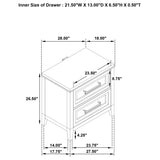 Marielle 2-drawer Nightstand Bedside Table Distressed White - Home Elegance USA