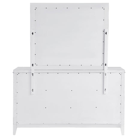 Marielle 6-drawer Dresser with Mirror Distressed White - Home Elegance USA