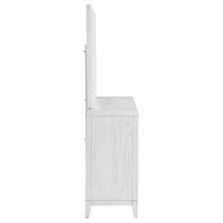 Marielle 6-drawer Dresser with Mirror Distressed White - Home Elegance USA