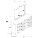 Marielle 6-drawer Dresser with Mirror Distressed White - Home Elegance USA