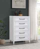 Marielle 5-drawer Bedroom Chest Distressed White - Home Elegance USA