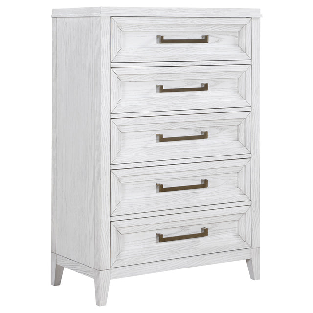 Marielle 5-drawer Bedroom Chest Distressed White - Home Elegance USA