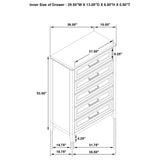 Marielle 5-drawer Bedroom Chest Distressed White - Home Elegance USA