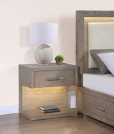 Kenora 1-drawer Nightstand Bedside Table Barley Brown - Home Elegance USA