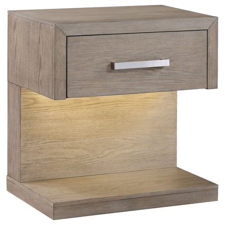 Kenora 1-drawer Nightstand Bedside Table Barley Brown - Home Elegance USA