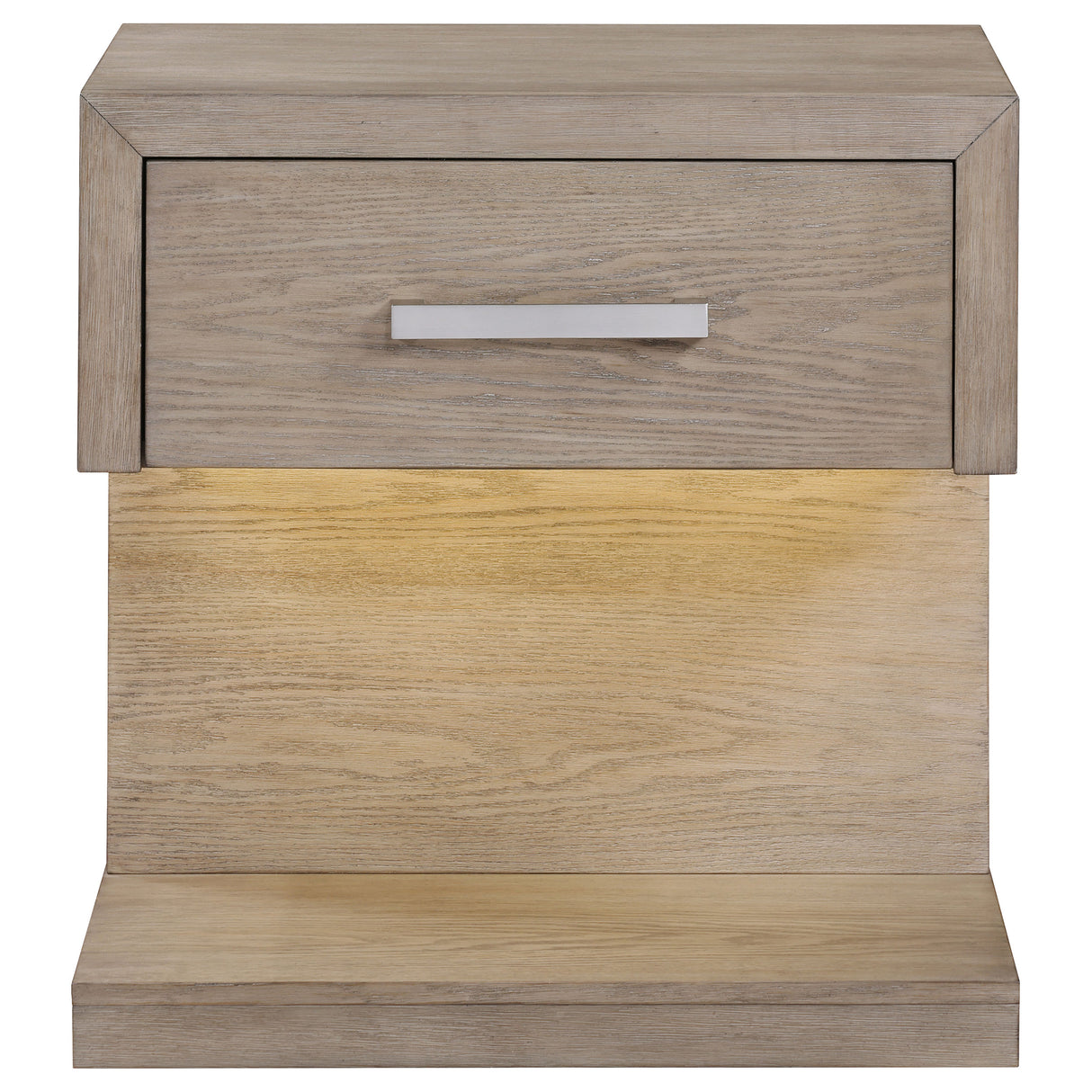 Kenora 1-drawer Nightstand Bedside Table Barley Brown - Home Elegance USA