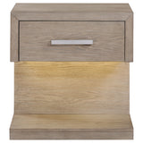 Kenora 1-drawer Nightstand Bedside Table Barley Brown - Home Elegance USA