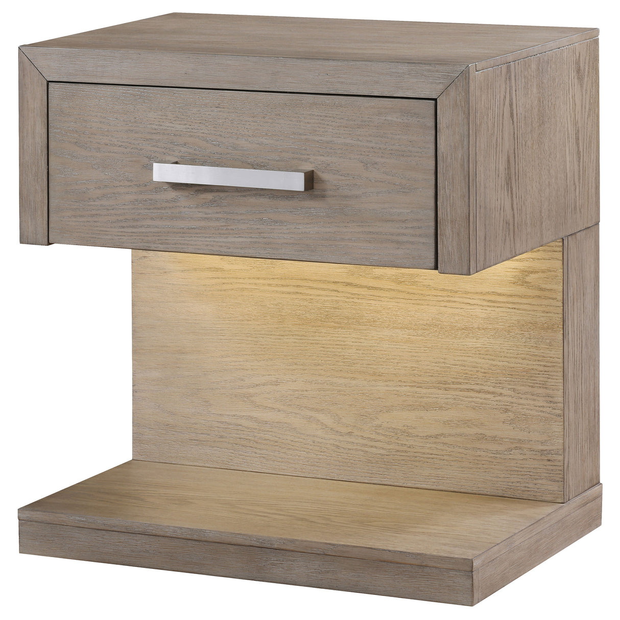 Kenora 1-drawer Nightstand Bedside Table Barley Brown - Home Elegance USA