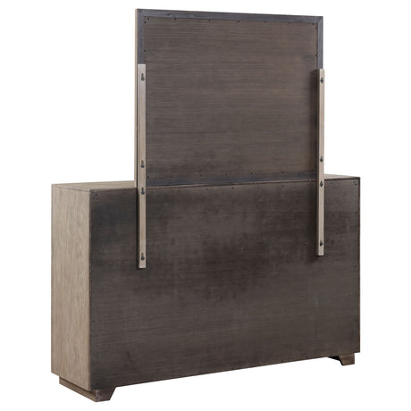 Kenora 6-drawer Dresser and Mirror Barley Brown - Home Elegance USA