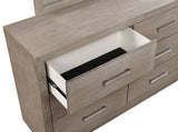 Kenora 6-drawer Dresser and Mirror Barley Brown - Home Elegance USA