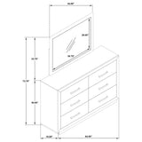 Kenora 6-drawer Dresser and Mirror Barley Brown - Home Elegance USA