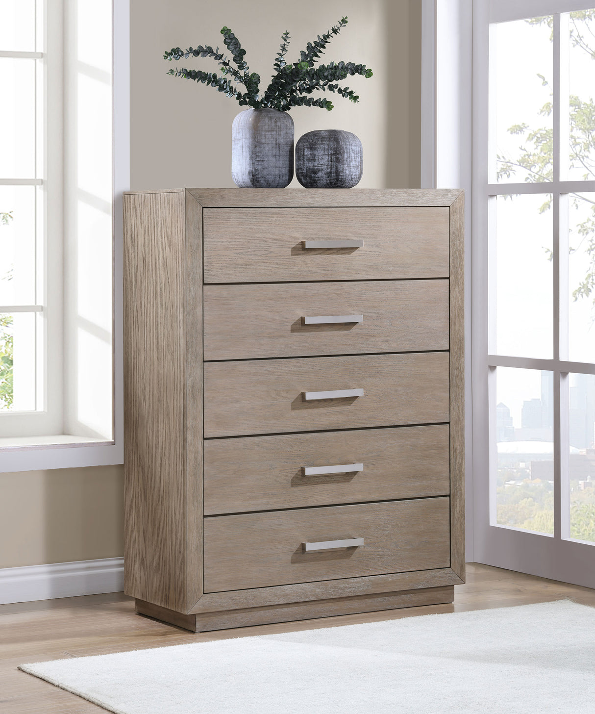 Kenora 5-drawer Bedroom Chest Barley Brown - Home Elegance USA