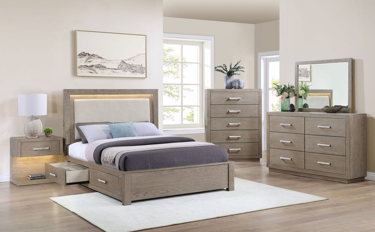 Kenora 5-drawer Bedroom Chest Barley Brown - Home Elegance USA
