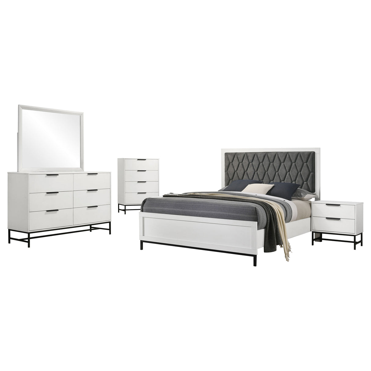 Sonora 5-piece Queen Bedroom Set in White | Coaster Furniture