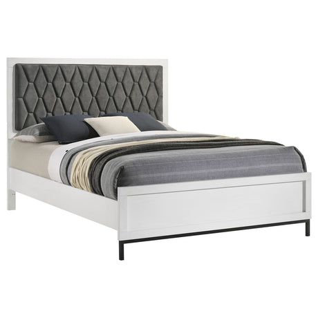 Sonora Queen Upholstered Panel Bed White - sold by Home Elegance USA
