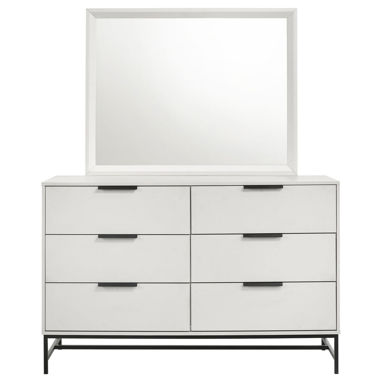 Sonora 6-drawer Dresser with Mirror White - Home Elegance USA