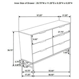Sonora 6-drawer Bedroom Dresser White - Home Elegance USA