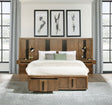 Terrace Eastern King Wall Panel Storage Bed Ash Brown - sold by Home Elegance USA