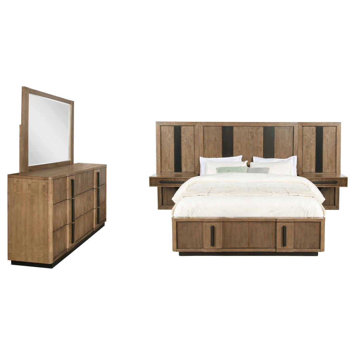 Terrace 5-piece Eastern King Wall Panel Bedroom Set Ash Brown – Coaster Furniture - Home Elegance USA