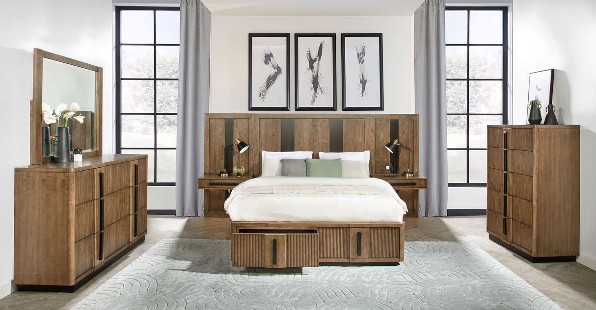 Terrace 6-piece Eastern King Wall Panel Bedroom Set Ash Brown – Coaster Furniture