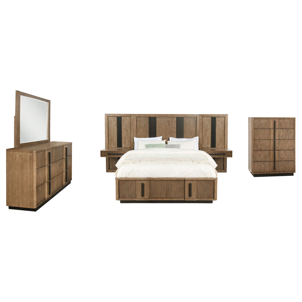Terrace 6-piece Eastern King Wall Panel Bedroom Set Ash Brown – Coaster Furniture