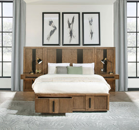 Terrace California King Wall Panel Storage Bed Ash Brown - sold by Home Elegance USA