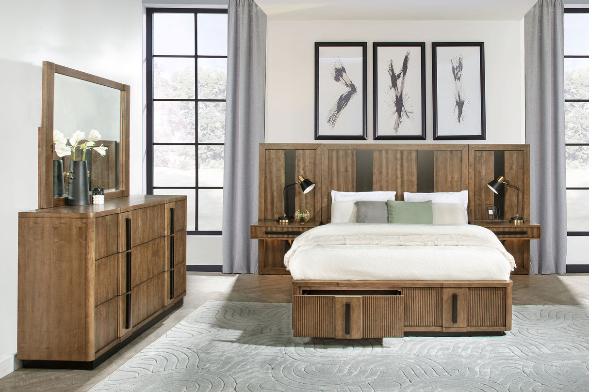 Terrace 5-piece Queen Wall Panel Bedroom Set Ash Brown – Coaster Furniture - Home Elegance USA