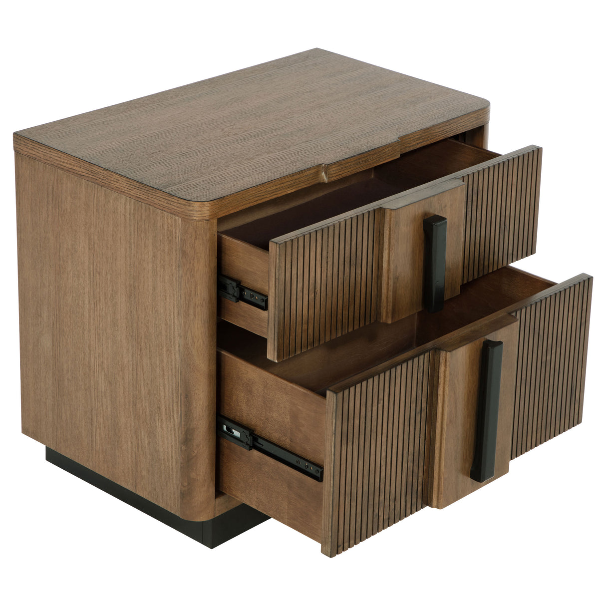 Terrace 2-drawer Nightstand Bedside Table Ash Brown - Home Elegance USA