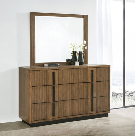 Terrace 6-drawer Dresser and Mirror Ash Brown - Home Elegance USA