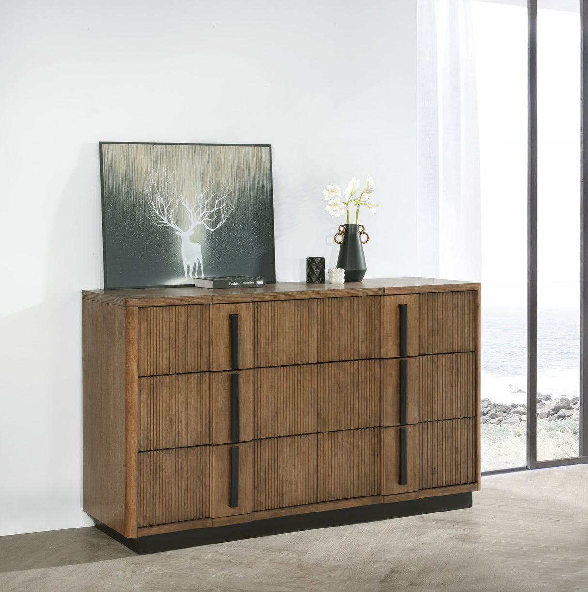 Terrace 6-drawer Dresser Cabinet Ash Brown - Home Elegance USA
