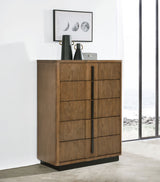 Terrace 5-drawer Chest of Drawers Ash Brown - Home Elegance USA