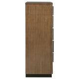 Terrace 5-drawer Chest of Drawers Ash Brown - Home Elegance USA