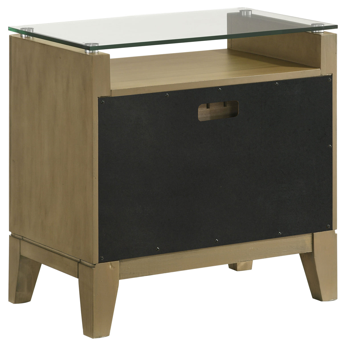 Granada 2-drawer Glass Top Nightstand Natural Pine - Home Elegance USA