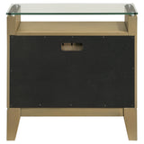 Granada 2-drawer Glass Top Nightstand Natural Pine - Home Elegance USA