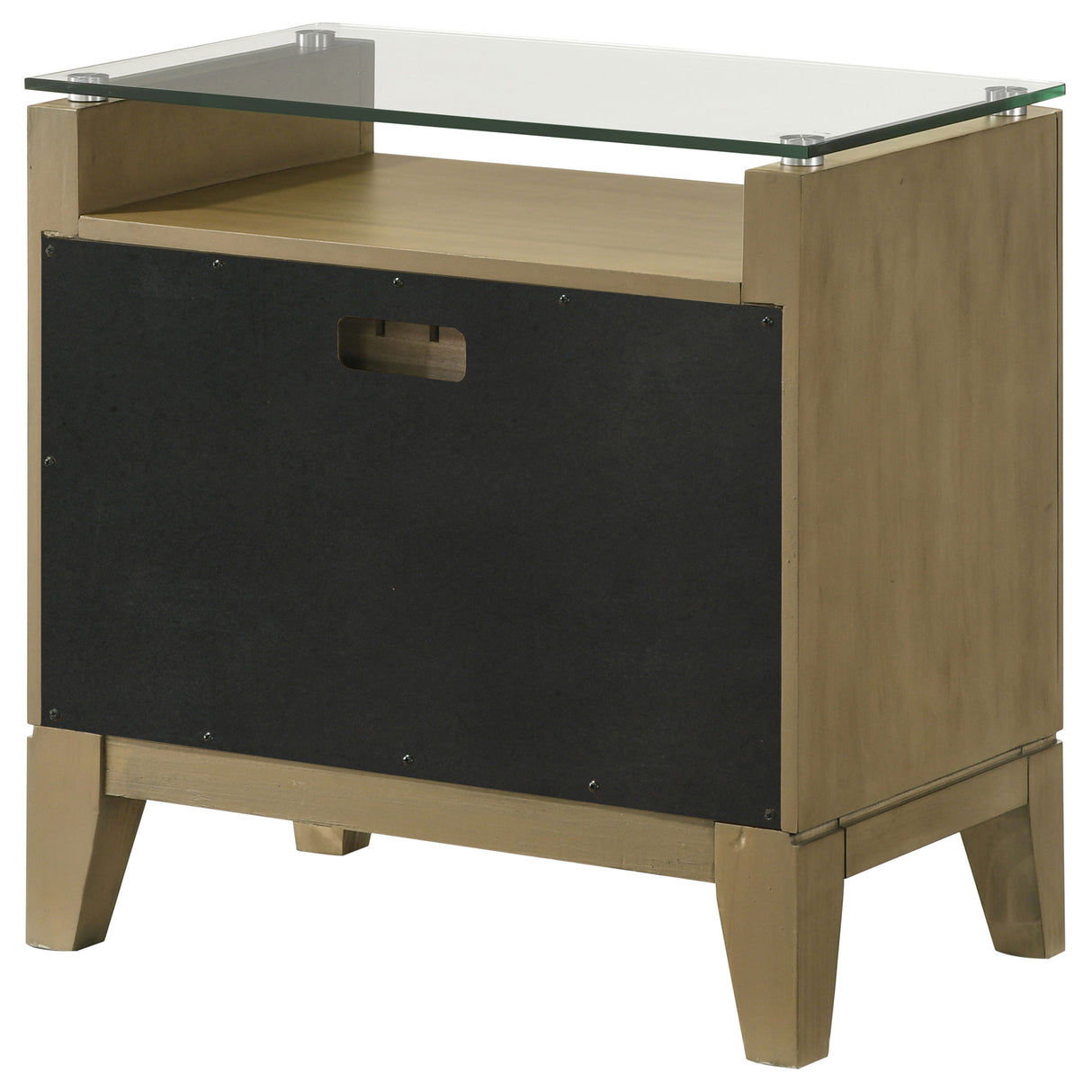 Granada 2-drawer Glass Top Nightstand Natural Pine - Home Elegance USA
